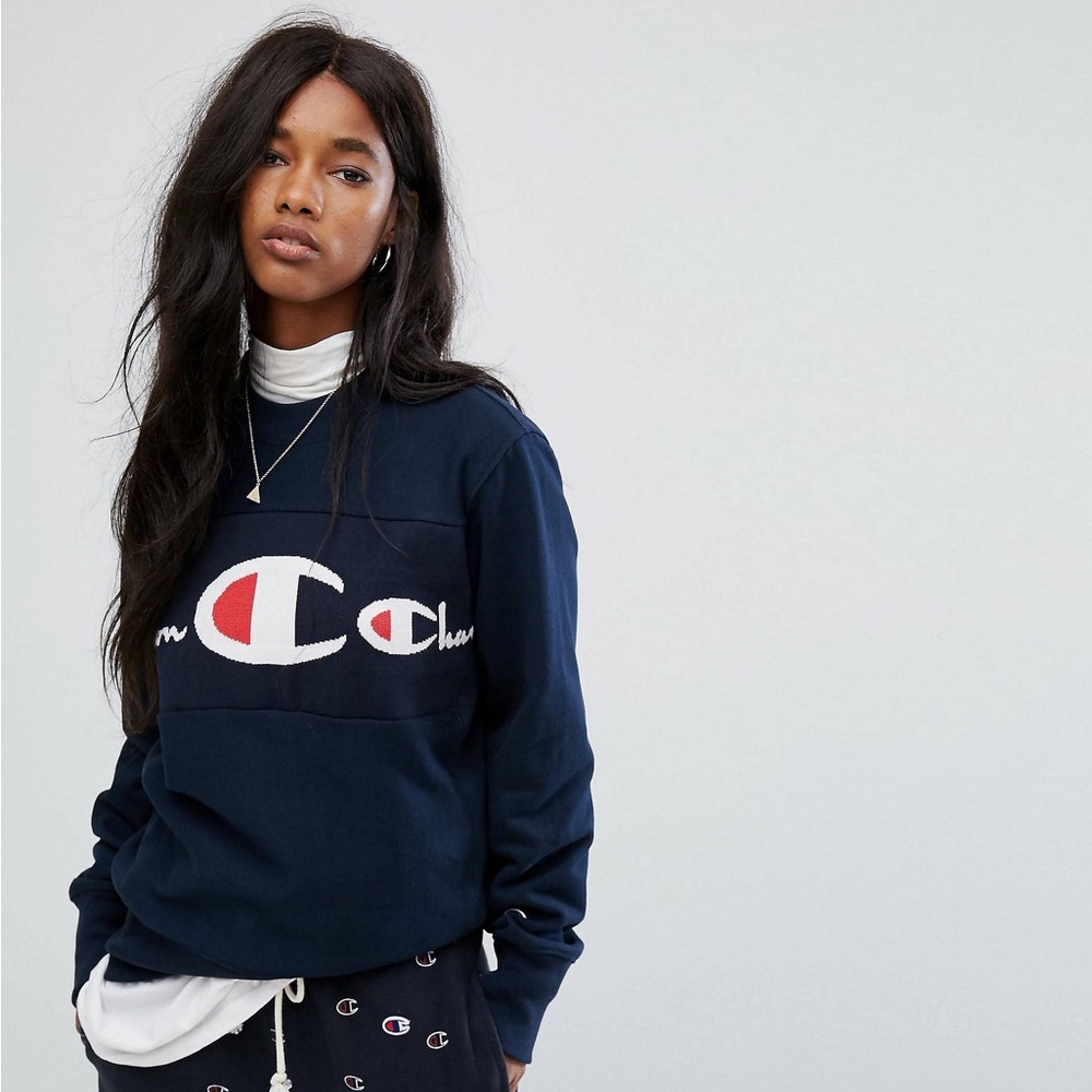 Champion reverse weave made in US heavy knit crew neck sweater